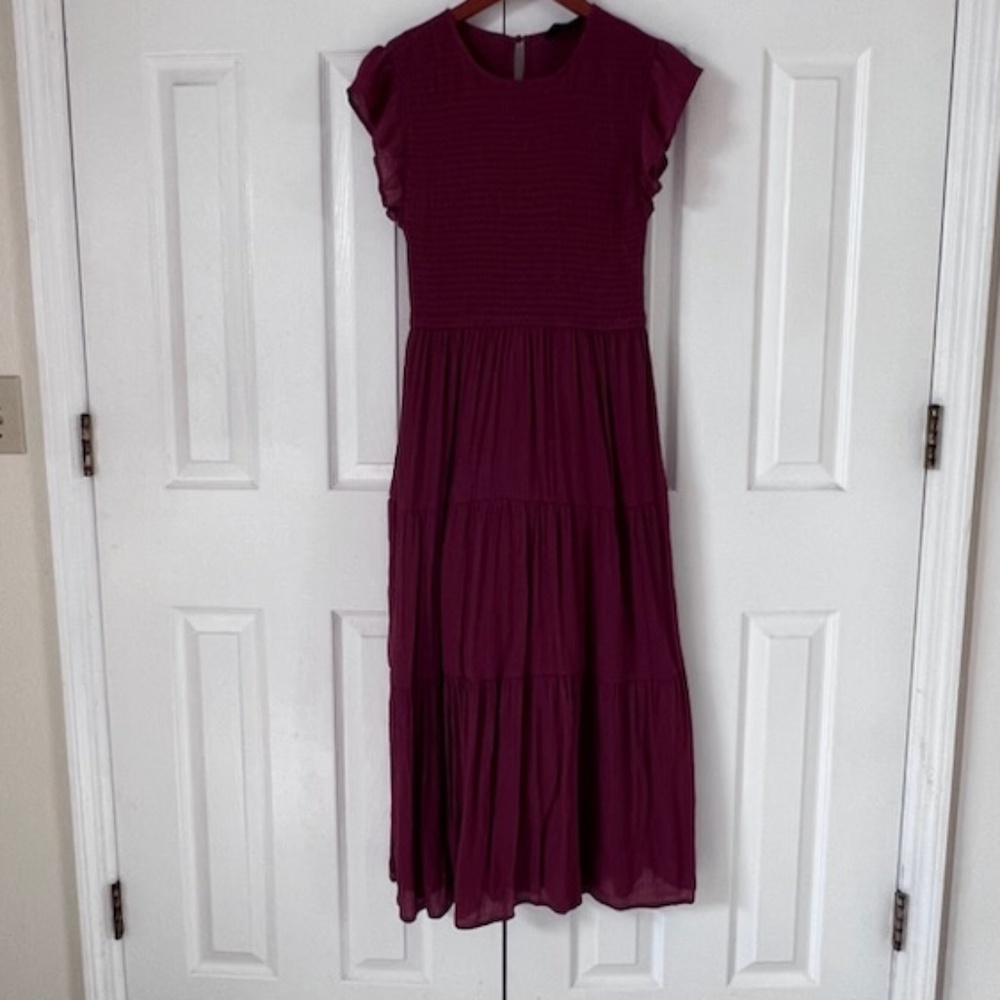 Sweet Wanderer Tiered Prairie Midi Dress XL